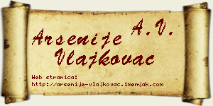 Arsenije Vlajkovac vizit kartica